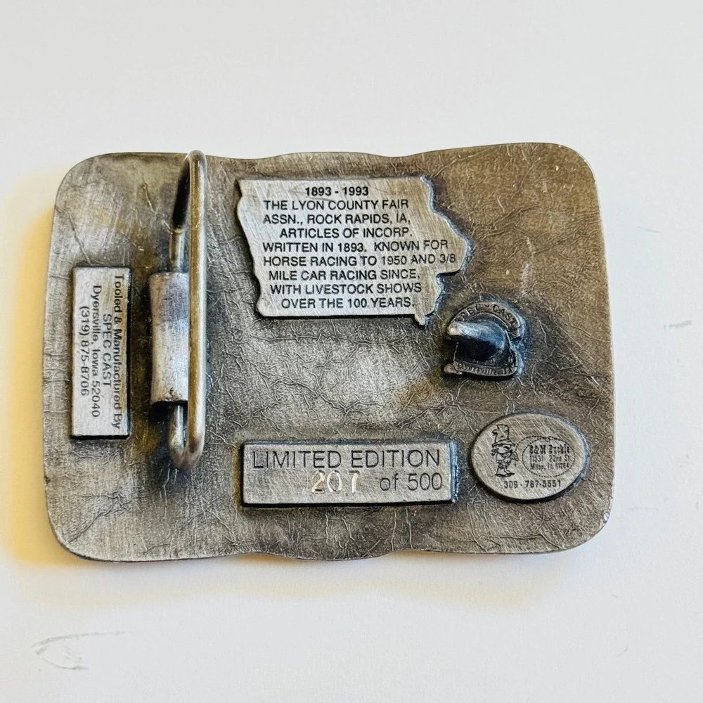 The Lyon County Fair centennial 1893-1993 Belt Buckle limited edition Iowa VTG‎